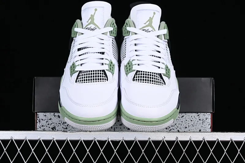 All categories Air Jordan Jordan series basketball shoes Air Jordan 4 foreign trade version Air Jordan 4 Retro "Seafoam" AJ4 Joe 4 white and green AQ9129-103